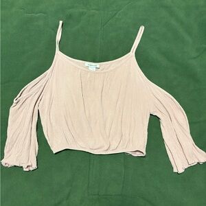 Ambiance Blush Pink Cold Shoulder Crop Top